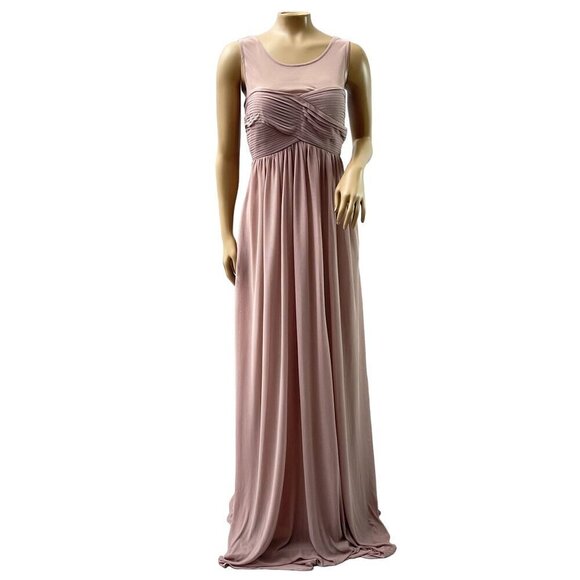 Birdy‎ Grey Ryan Sheer V Back Maxi Formal Bridesmaid Dress Mauve Medium NWT - Picture 4 of 16